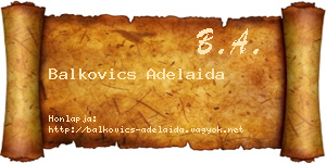 Balkovics Adelaida névjegykártya